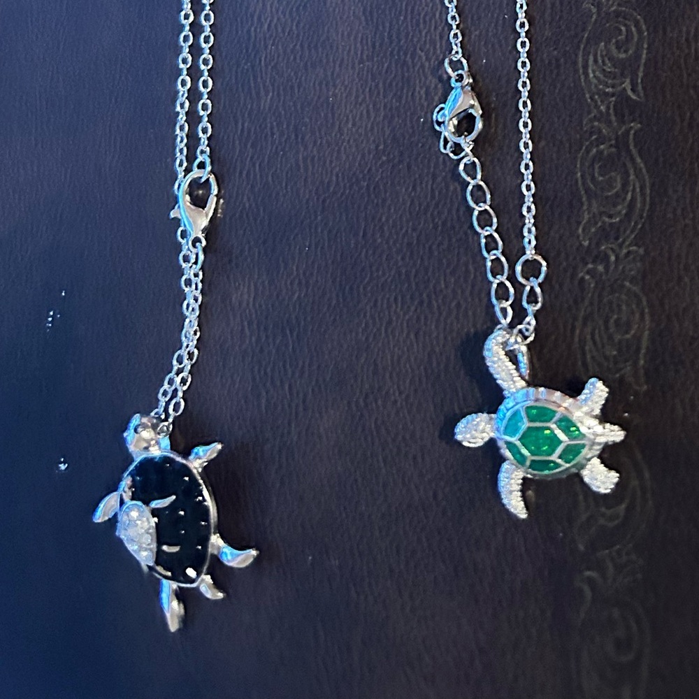 Silver Turtle Necklace Bundle